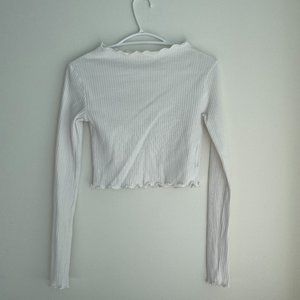 Oak + Fort Lettuce Trim Crop Long Sleeve
